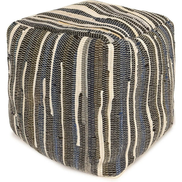 UNSTUFFED Pouf Ottoman Cover REDEARTH Textured Storage Cube Bean Bag