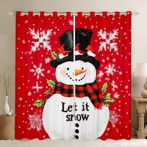 Castle Fairy Children Teens Kawaii Xmas Snowman Blackout Curtains Set of 2 (52x84 Each),Merry Christmas Window Curtains,Happy New Year Curtains and Drapes,Super Cozy Room Decor