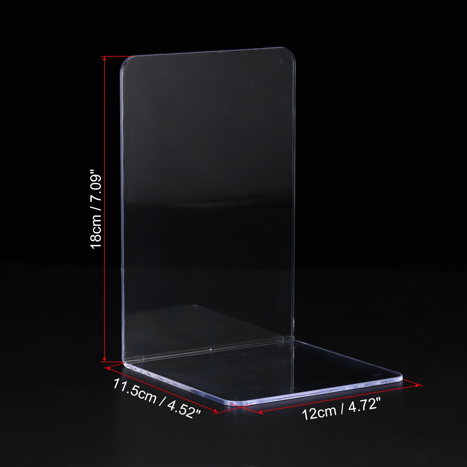 Unique Bargains Acrylic L-shaped Book Ends for Desktop Bookshelf Organizer 4Pcs Clear