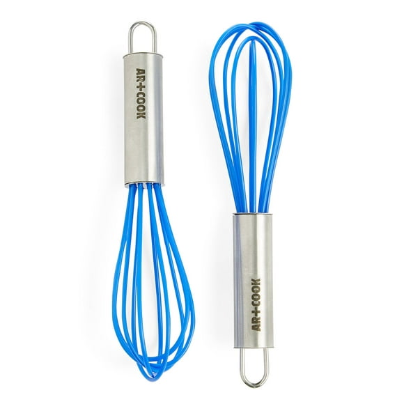 Art &038; Mini Fouets en Silicone, Ensemble de 2, Bleu
