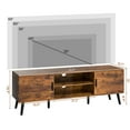 thumbnail image 5 of TV Stand for TVs up to 60", Mid Century TV Console with Adjustable Shelf, Modern Entertainment Center Media Console Table for Living Room in Brown, 5 of 7