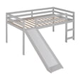 thumbnail image 3 of Bellemave Twin Loft Bed with Slide, Wood Low Loft Bed with Climbing Ladder & Storage Space, Twin Size Beds for Teen, No Box Spring Needed (Gray), 3 of 6