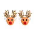 thumbnail image 1 of Pendientes navideños para mujer Medias rojas y blancas Reno marrón Lindo Stud Ea, 1 of 5