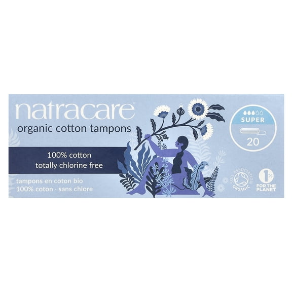 Natracare Natural Organic Cotton Tampons, Super, 20 Ct
