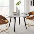 thumbnail image 2 of 50 inch Dining Table, Round, White Black, Wood, Artificial Marble, Modern Contemporary, Kitchen Room Cafe Bistro Restaurant Hospitality, 2 of 8