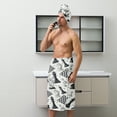 thumbnail image 6 of Colevkie Men's 2 Pieces Bath Wrap Set Soft Lightweight Bath Skirt & Bath Towel for Spa Sauna Bathroom Portable Beach Towel Absorbent Printed Chess Pattern, 6 of 7