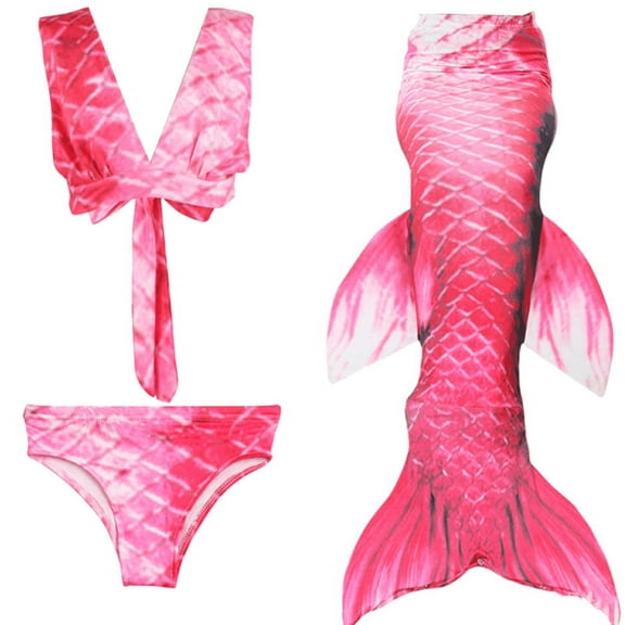 Wenchoice Red Scales Fish Tail 3 Pieces Swimming Suit S(1-2Y)
