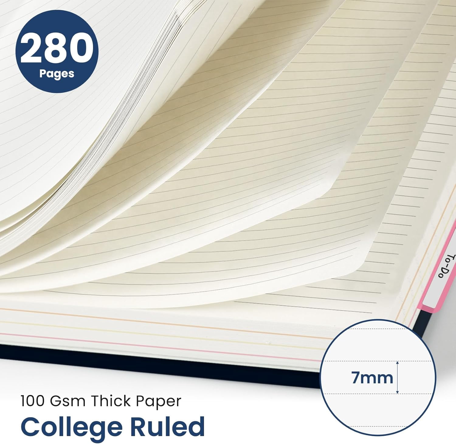 Large Spiral Lined Notebook for Women, 8.5"x11" Hardcover 5-Subject Journal with Removable Dividers & Tabs, 280 Pages, College Ruled, Garden of Whimsy