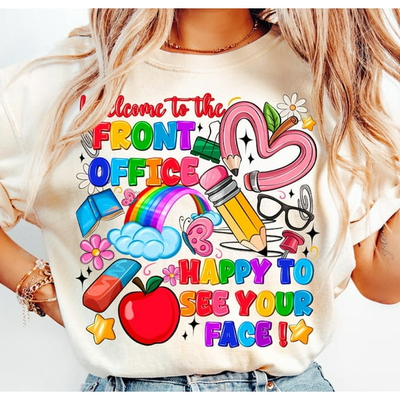 Retro Teacher Shirt, Back to School Shirt, Welcome to the Front Office Shirt, Teacher Appreciation Shirt, Custom Name Teacher Tee