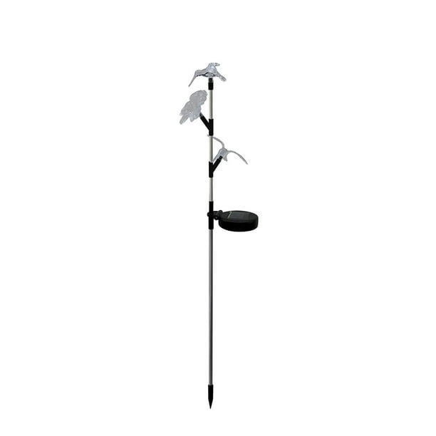 072058 Solar Dual Garden Stake with Hummingbird & Flower, 30", Made of
