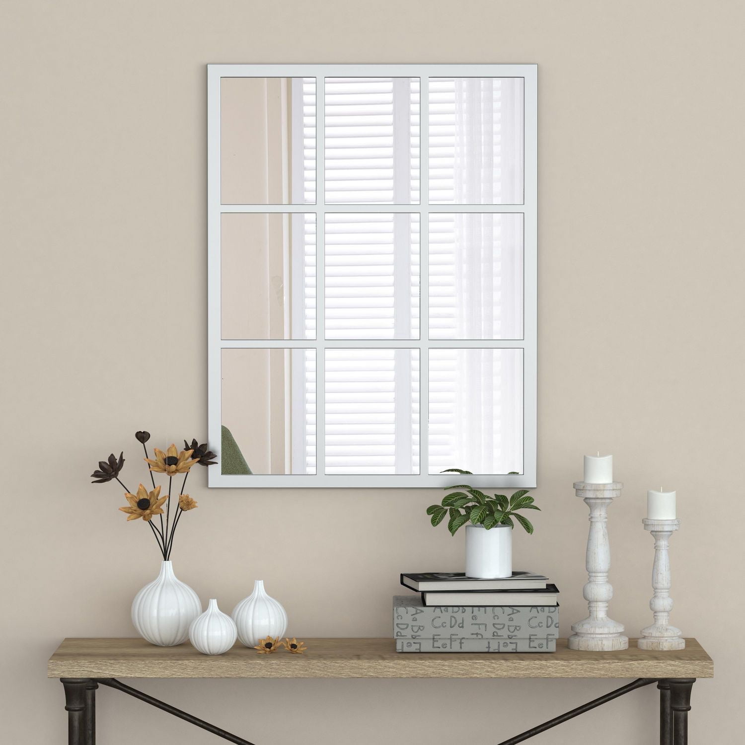 A&E Bath and Shower Jelic Silver Window Mirror