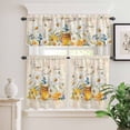 thumbnail image 2 of 3 Piece Kitchen Curtains and Valances Set White Daisy Cafe Curtains 36 Inch Length Spring Floral Elegant Pastoral Botanical Bees Valance & Tier Curtain for Living Room Bedroom 54"x18"+27"x36"*2, 2 of 6