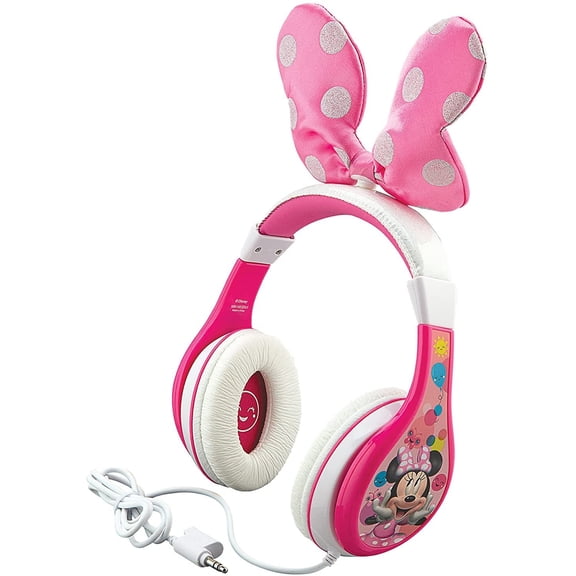Disney Minnie Mouse Kids Headphones with Volume Limiting Feature – Bow-tastic Design