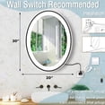 thumbnail image 2 of 30" x 20" Oval LED Black Vanity Mirror for Bathroom Wall Black Oval Lighted Vanity Smart Mirror Anti Fog LED Bedroom Mirror with Lights 3 Color Illuminated Dimmable Makeup Wall Mount, 2 of 7