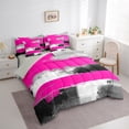 thumbnail image 3 of Manfei Female Men Minimalist Oil Painting Twin Bedding Sets 7-Piece,Grey Pink Bedding Comforter Set Microfiber,Vintage Aesthetic Breathable Sheet Sets,Lightweight Room Decor,Reversible, 3 of 8