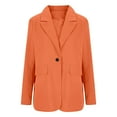 thumbnail image 4 of Baberdicy Women's Lightweight Blazer - Open Front Business Casual Suit Jacket (Spring/Summer Cardigan Style | Tailored Fit) (Orange | S), 4 of 6