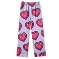 thumbnail image 4 of VBTAPA Valentine's Day Gift Set Women's Pajama Set Hearts Print Long Sleeve Sleepwear Shirt with Wide Leg Pants Loungewear Nightwear Set #10Multicolor XL, 4 of 5