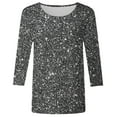 thumbnail image 3 of Shirts for Women Sequin Tops Grey Long Sleeve Sparkle Shirt Shiny Top Womens Fancy Tops Womens Holiday Sequin Tops, 3 of 4