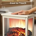 thumbnail image 6 of TURBRO Suburbs TS17Q Infrared Electric Fireplace Stove, 19" Freestanding Stove Heater with 3-Sided View, Realistic Flame, Overheating Protection, CSA Certified, for Small Spaces, Bedroom - 1500W Ivory, 6 of 7