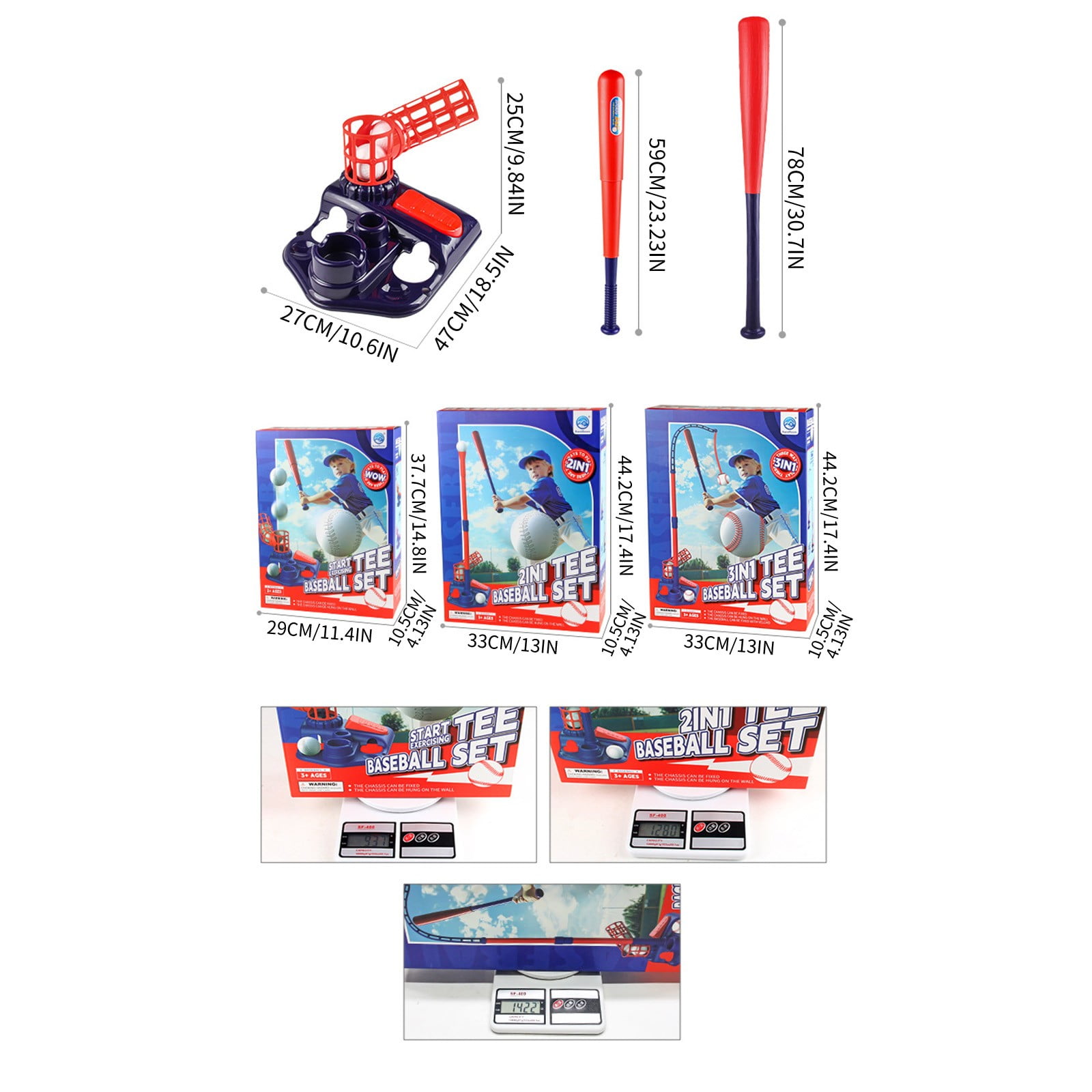Kids Baseball Tee Ball Set with Adjustable Height, Easy Setup, Includes Bat, Balls, and Carry Bag for Outdoor Fun