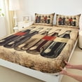 thumbnail image 4 of Homewish Vintage Cola Twin Sheet Sets for Kids, Retro Cola Bottle Twin Fitted Sheet, Summer Holiday Party Flat Sheet, Luxury Bedroom Decor, 3pcs, 4 of 8