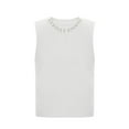 thumbnail image 4 of 2025 Summer Women's Beaded Crewneck Tank Top Solid Sleeveless Knitted Blouse Loose Fit Casual Office Wear Thin Work Tops, 4 of 6