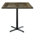 thumbnail image 6 of KFI Studios Urban Loft 2.5' Square Dining Table, Barnwood, X Base, 6 of 7