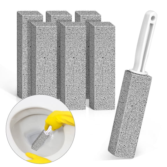 ARRITZ 7 Pack Pumice Stone for Toilet Bowl Cleaning, Scouring Stick for Removing Calcium Buildup, Hard Water Rings and Rust 5.9*0.9*1.3 in
