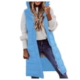 thumbnail image 2 of Women Solid Color Single Mid Length Cotton Vest Slim Fit Temperament Cardigan Coat, 2 of 5