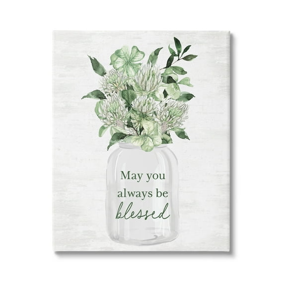 Stupell Industries Be Blessed Herb Bouquet Botanical & Floral Painting Gallery Wrapped Canvas Art Print Wall Art, 16 x 20
