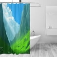 thumbnail image 2 of Green Valley Pattern 72x72 Waterproof Shower Curtain Liners Durable Metal C-Hooks Fade-Proof Thermal Print Anti-Splash, 2 of 5