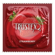 Trustex Strawberry + Brass Lunamax Pocket Case, Flavored Lubricated Latex Condoms-24 Count