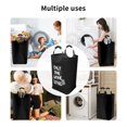 thumbnail image 4 of DouZhe 50L Rectangular Laundry Basket, Retro Black Game Mode Motto Prints Waterproof Foldable Laundry Hamper with Aluminum Handles, 4 of 6