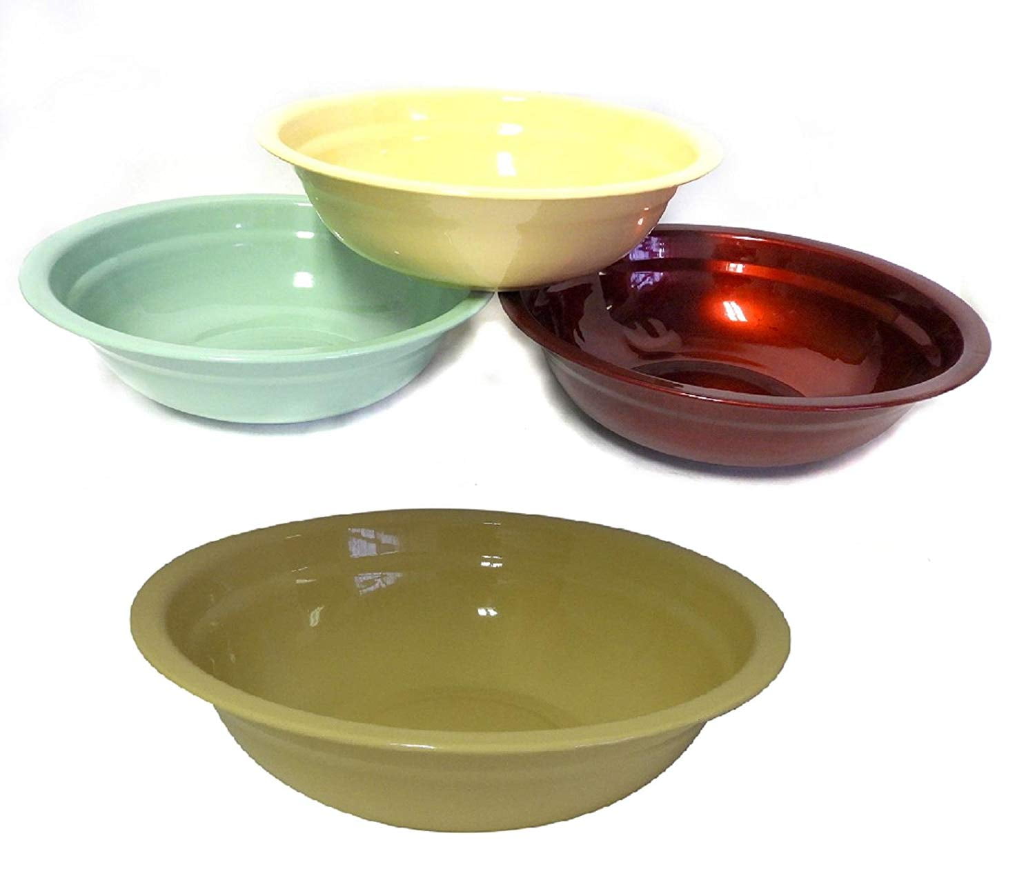(Set of 4) MultiPurpose 8.5 Inch Metal Lightweight Cereal Bowls Mixing