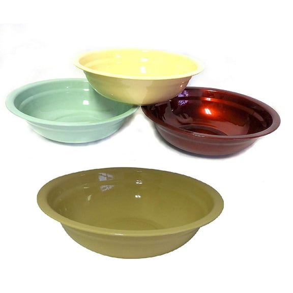 (Set of 4) Multi-Purpose 8.5 Inch Metal Lightweight Cereal Bowls Mixing Bowls Salad Bowls Serving Bowls