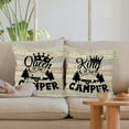thumbnail image 4 of King Queen of The Camper Throw Pillow Covers, Funny Camping Camper Gifts for Couples, Couple Camping Pillow Cases 18 x 18 Inch Home RV Camper Room Bed Sofa Decor Set of 2, 4 of 6