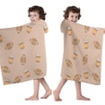 thumbnail image 4 of Light Brown Footballs and Cups Pattern Hooded Bath Towel，50"x30" for Ages 3 To 12 Kids, Quick Dry Lightweight Soft Microfiber Hood Beach Towel Cover Up for Kids, 4 of 7
