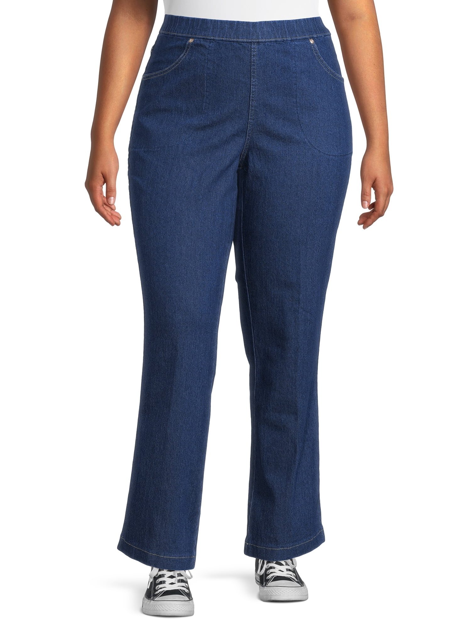 JMS Just My Size by Hanes Women's Plus Size 4 Pocket Bootcut Jeans, Single and 2-Pack
