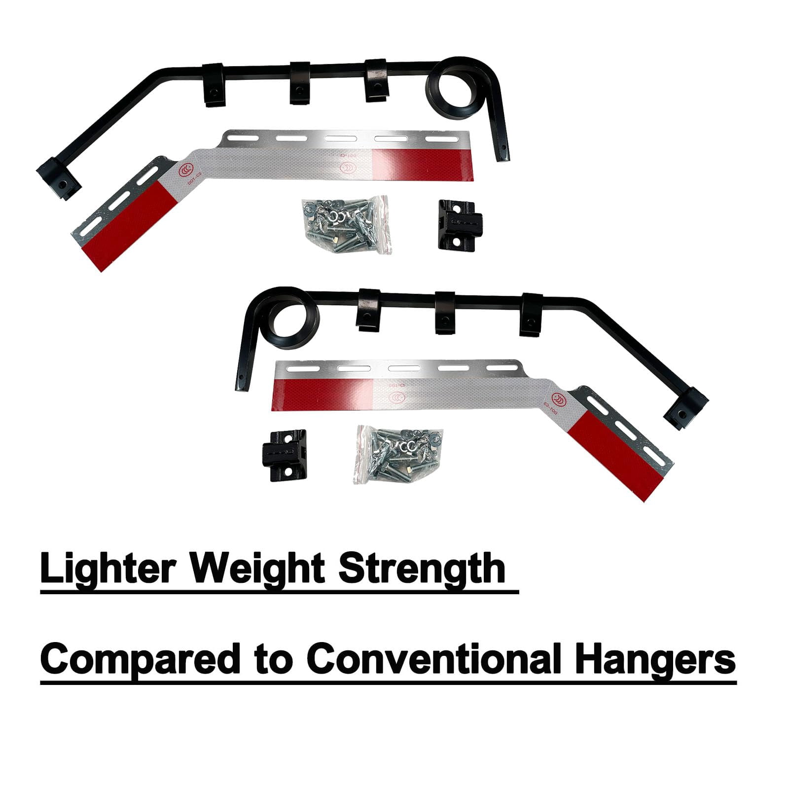 BST BSSP Semi Truck Angled Bar Type Mud Flap Hangers Complete Kit for Left& Right Side,30" Length Square Steel 1 Coil Damping Spring - Angled Mud Flap Hanger Universal Fit Semi Trucks Trucks, Trailers