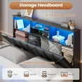 thumbnail image 4 of Full Size Bed Frame with Bookcase Headboard, Wooden Bed Frame Full Size with Charging Station, 4 Storage Drawers and LED Lights, with Type-C and USB, No Box Spring Needed, Black, 4 of 10