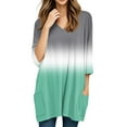 thumbnail image 5 of DENGDENG Womens Tunics Plus Size 2025 Fashion V Neck 3/4 Sleeve Shirts To Wear with Leggings Summer T Shirts Boho Lightweight Clothes Gray XXL, 5 of 7