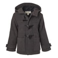 thumbnail image 3 of Cremson Boy Wool Duffle Toggle Jacket Dress Coat Scarf Hood - Charcoal (Size 8), 3 of 5