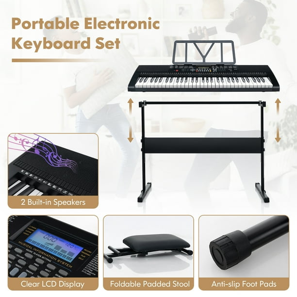 Gymax 61-Key Portable Electronic Keyboard Piano w/ Stand Gymax 61-Key Portable Electronic Keyboard Piano w/ Stand