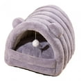 thumbnail image 4 of Cama cueva para mascotas, tienda para gatos, casa con fondo antideslizante, suministros suaves para mascotas, nido de Gato semicerrado, escondite para Gris L, 4 of 10