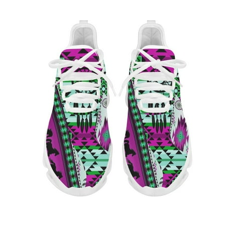 

Hot Sales Ethnic Tribal Aztec Pattern Mesh Shock Absorbing Running Shoes Trend Comfortable Soft Shoes Women Business Footwear