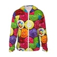 thumbnail image 2 of Uemuo Brightly Colored Cupcakes Pattern Women's Full Zip UPF 50+ Sun Protection Hoodie Jacket Long Sleeve Sun Shirt Hiking Outdoor Performance with Pockets-Small, 2 of 9