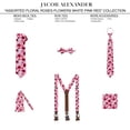 thumbnail image 4 of Jacob Alexander Men's Assorted Floral Roses Flowers Design Pre-Tied Adjustable Banded Bow Tie - White Pink Red, 4 of 4