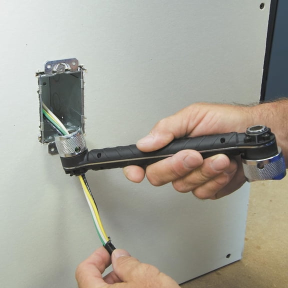 56999 Conduit Locknut Wrench for 1/2-Inch and 3/4-Inch Connectors, Direct Drive Heads Rotate