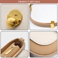 thumbnail image 3 of Women's Saddle Shoulder Bag Genuine Leather Flap Stitch Satchel Crossbody Outdoor Underarm Bag Classic Handbag Purse, 3 of 7