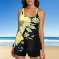 thumbnail image 4 of Odeerbi Modest Swimsuits for Women 2025 High Waisted Swimsuits Conservative Print Strappy Back Set Two Piece Swimdress Black, 4 of 7